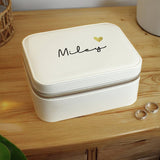 Personalised faux leather travel jewellery box with 5 compartments, imported from the UK