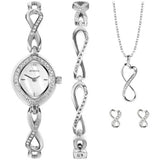Sekonda ladies watch mother-of-pearl dial stone-set bracelet - British product