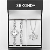 Sekonda ladies watch mother-of-pearl dial stone-set bracelet - British product