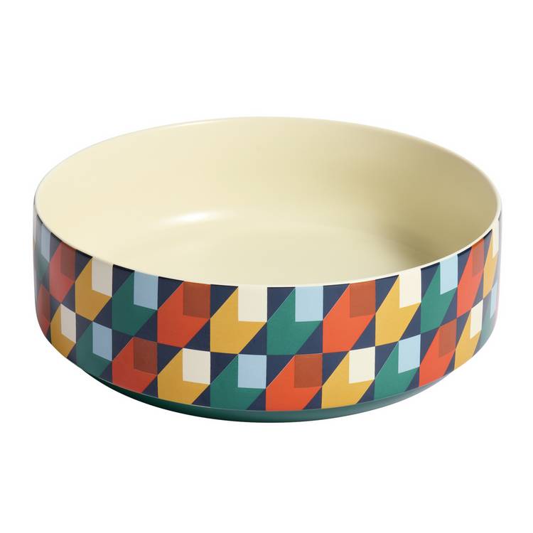 Habitat Geo Cube stoneware serving bowl 29.8cm diameter - British product