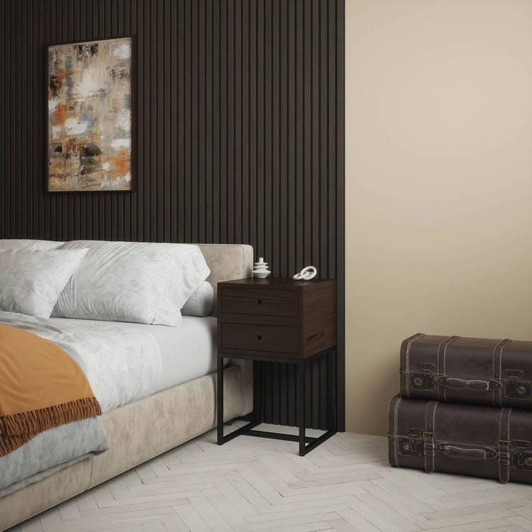 Kraus acoustic wood veneer dark oak wall panel 2.4m - British product