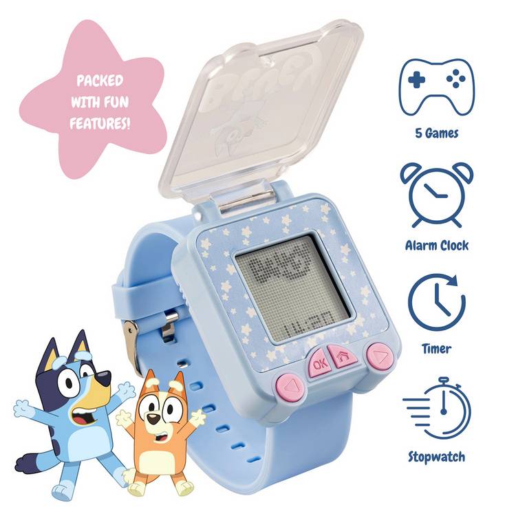 Bluey interactive blue silicone strap watch 45mm - British product