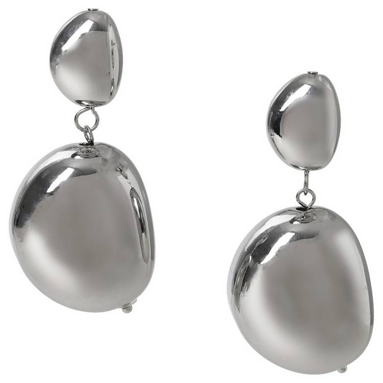 Liars & Lovers silver tone pebble drop earrings (British brand)