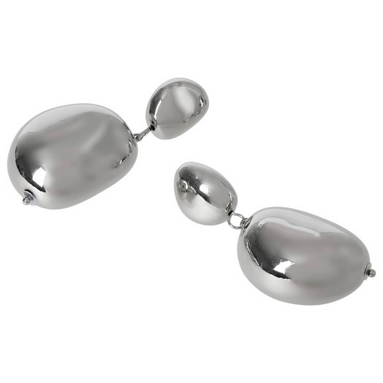 Liars & Lovers silver tone pebble drop earrings (British brand)