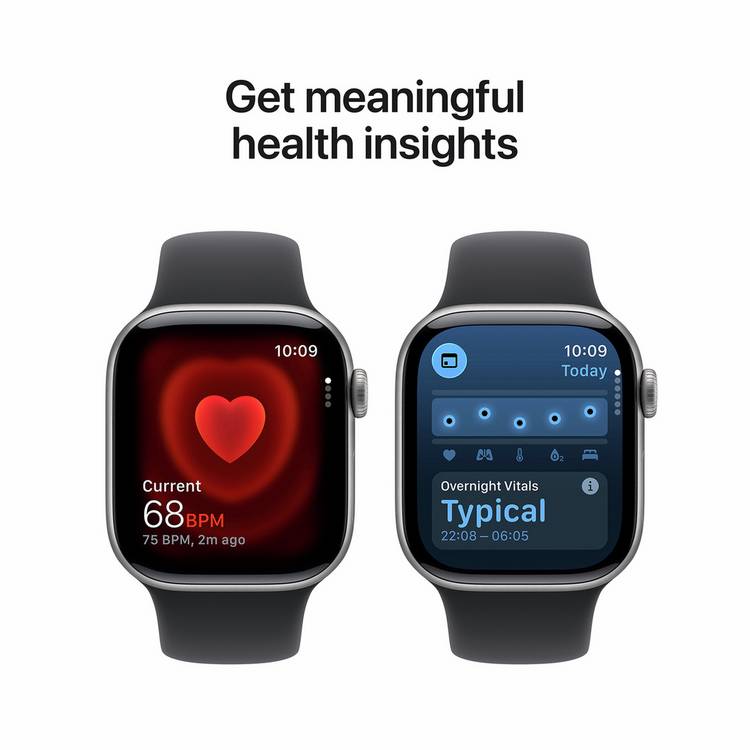 Apple Watch Series 11 GPS 42mm Black Sport Band (British brand)