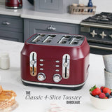 Rangemaster Classic 4 slice toaster burgundy kitchen appliance - British product