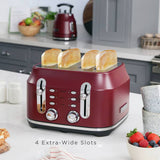Rangemaster Classic 4 slice toaster burgundy kitchen appliance - British product