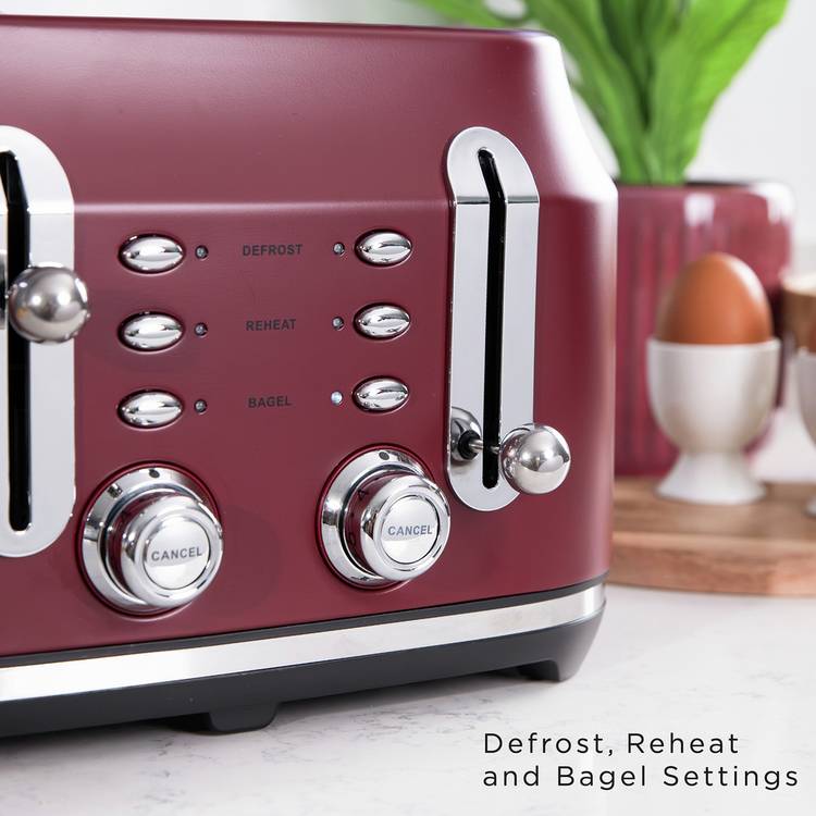 Rangemaster Classic 4 slice toaster burgundy kitchen appliance - British product
