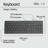 HP 150 wired keyboard and mouse set, imported from the UK