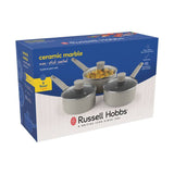 Russell Hobbs 3-piece PFAS-free aluminium saucepan set grey - British product