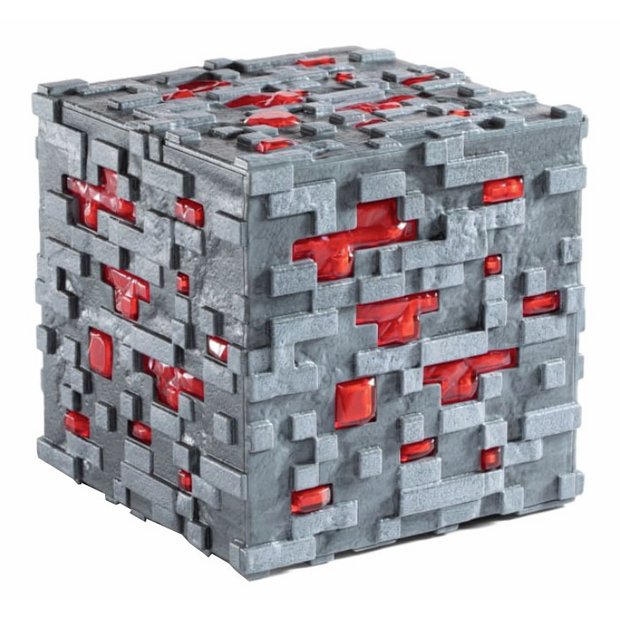 Minecraft Redstone Ore illuminating replica 10.2cm, imported from the UK