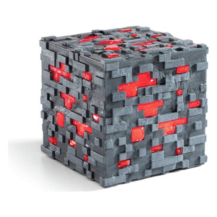 Minecraft Redstone Ore illuminating replica 10.2cm, imported from the UK