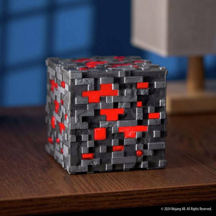 Minecraft Redstone Ore illuminating replica 10.2cm, imported from the UK