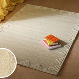 Argos Habitat Diamond Border Beige Wool Rug - 120x170cm- Buy online at McGrocer