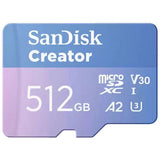 SanDisk Creator microSD memory card 512GB (British brand)