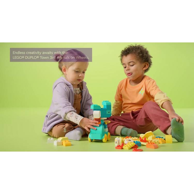 LEGO DUPLO 3in1 Animals on Wheels building toy set, UK version