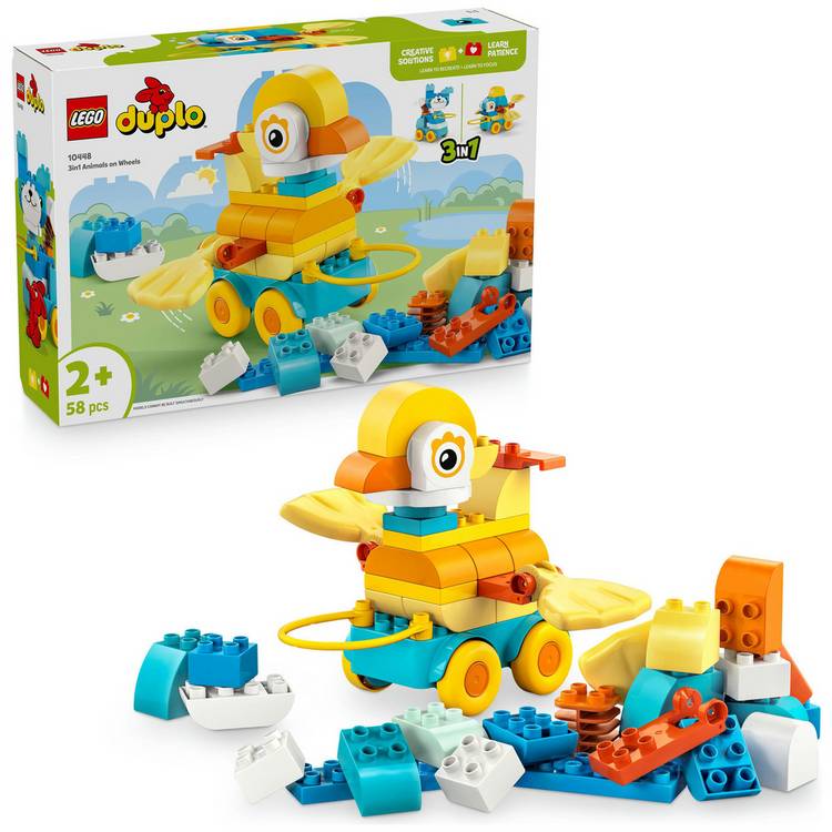 LEGO DUPLO 3in1 Animals on Wheels building toy set, UK version