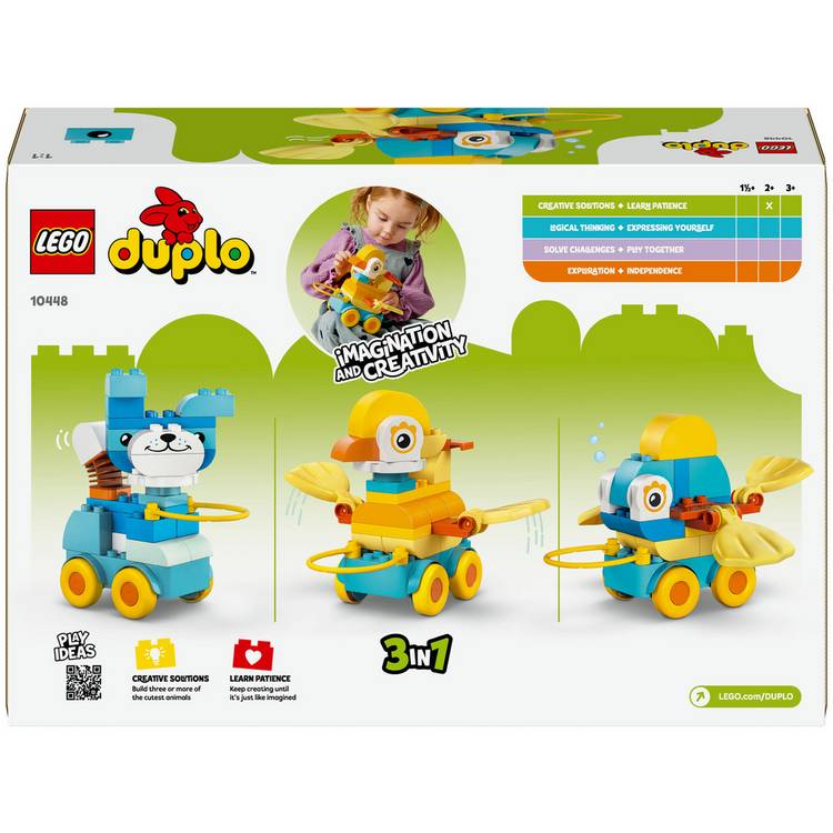 LEGO DUPLO 3in1 Animals on Wheels building toy set, UK version