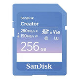 SanDisk SD memory card UHS-II Creator 256GB, imported from the UK