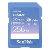 SanDisk SD memory card UHS-II Creator 256GB, imported from the UK