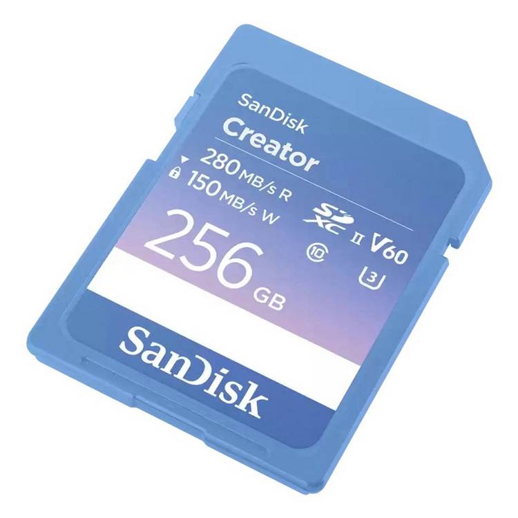 SanDisk SD memory card UHS-II Creator 256GB, imported from the UK