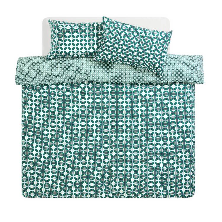 Habitat Geo Box Print Teal bedding set single (British brand)