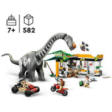 LEGO building toy Jurassic World Raptor and Titanosaurus Mission 582 pieces - British product