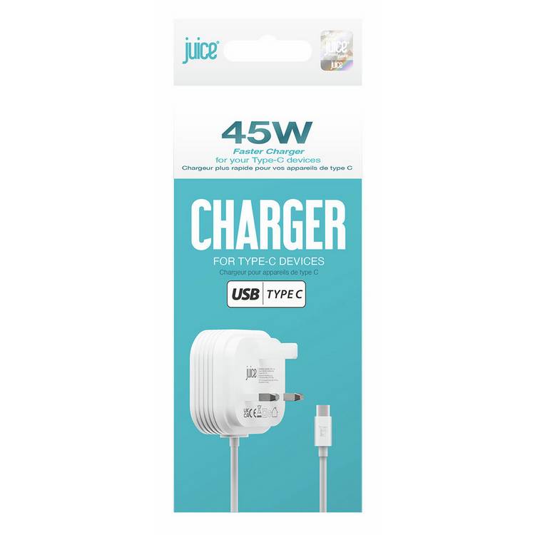 Juice 45W USB-C charger 1.5m cable - British product