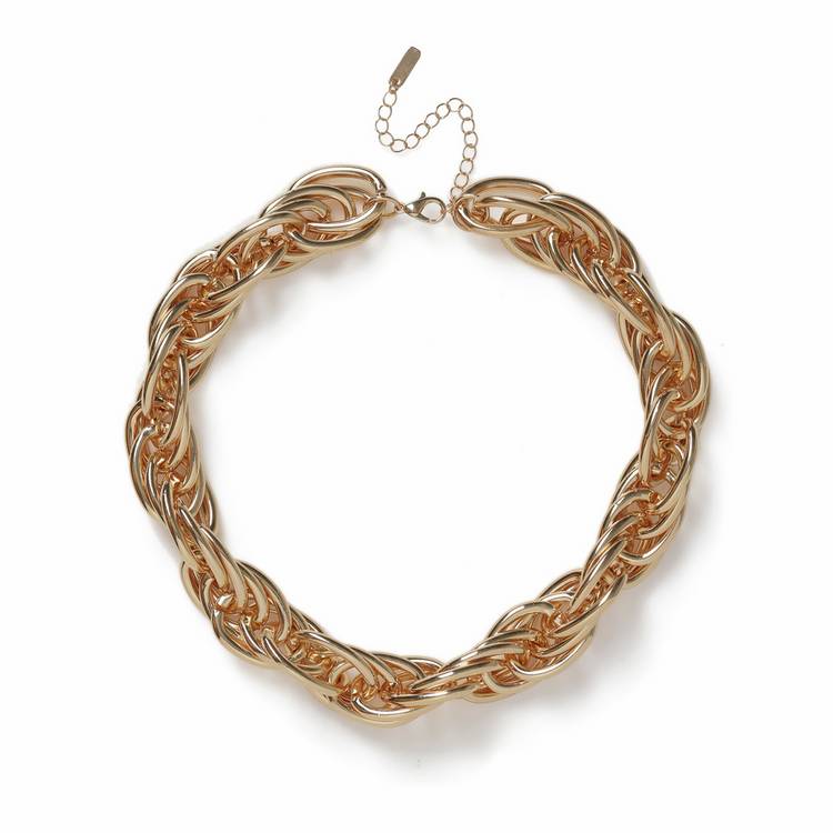 Revere Freedom gold-tone chunky twist chain necklace (British brand)