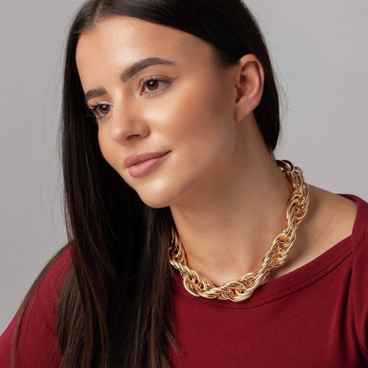 Revere Freedom gold-tone chunky twist chain necklace (British brand)