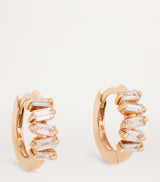 Harrods Suzanne Kalan Rose Gold and Diamond Bold Huggie Earrings- Buy online at McGrocer