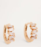 Suzanne Kalan rose gold diamond huggie earrings 12mm, imported from the UK