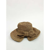 SVNX bowknot straw sun hat brown - British product