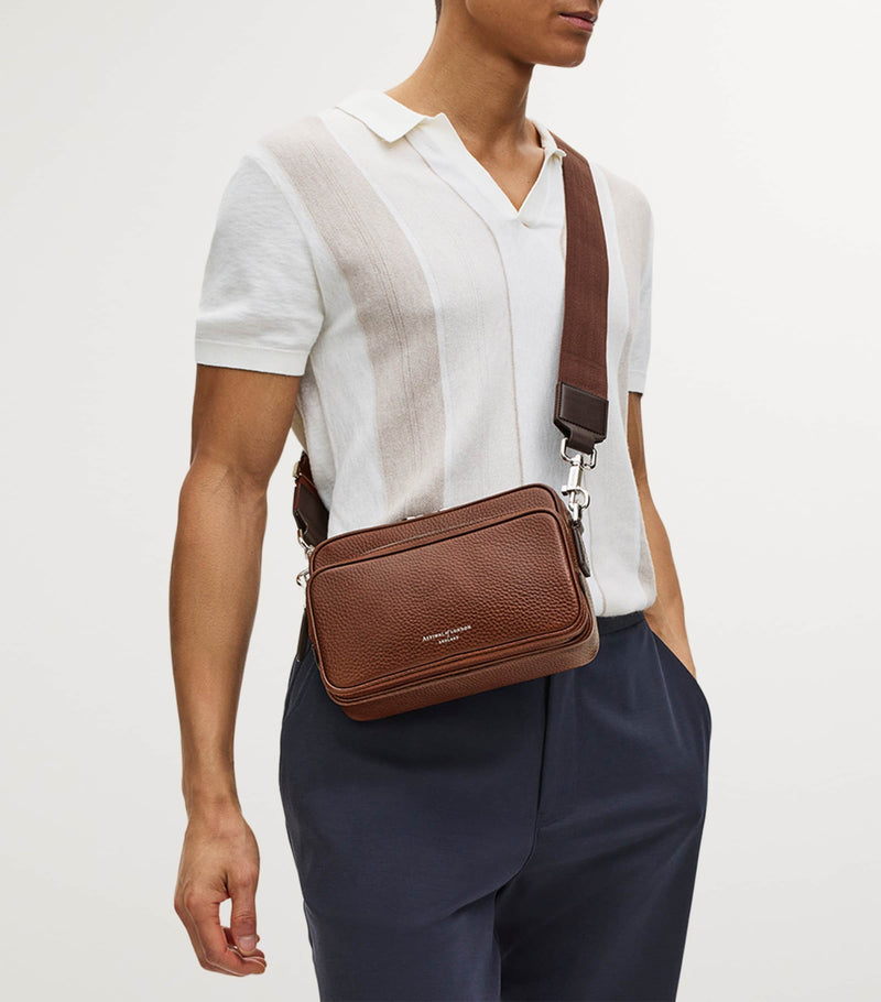 Aspinal of London pebbled leather messenger bag, UK version