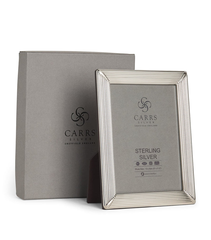Carrs Silver sterling silver fluted photo frame 5x3.5 inch - British product