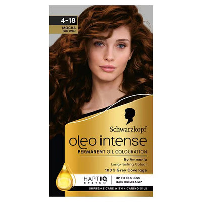 Superdrug Schwarzkopf Oleo Intense Mocha Brown Permanent Hair Dye 4-18- Buy online at McGrocer