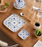 Royal Copenhagen Blue Fluted Half Lace Square Plate 21cm, imported from the UK