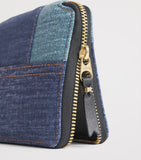 Comme des Garçons lambskin denim-patch bifold wallet, UK version