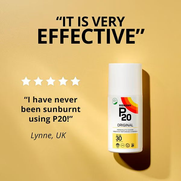 P20 Original Suncream SPF30 100ml, imported from the UK
