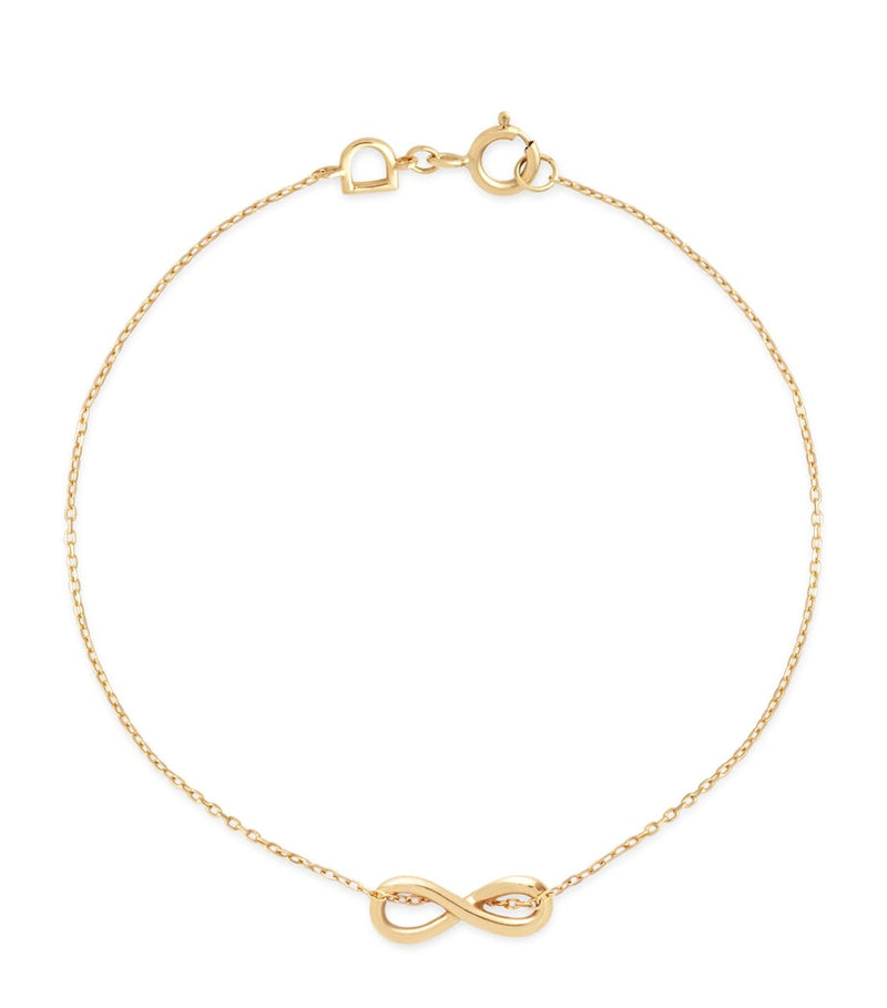 Astrid & Miyu infinite pendant bracelet 14kt yellow gold (British brand)