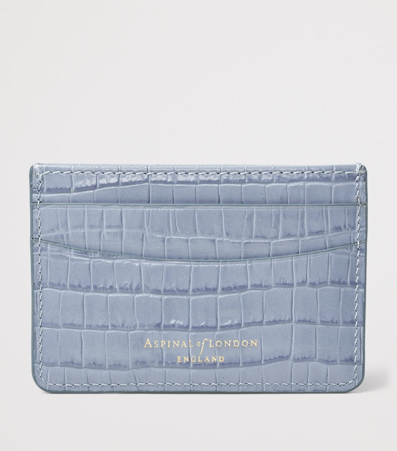 Aspinal of London croc-embossed leather slim card holder, UK version