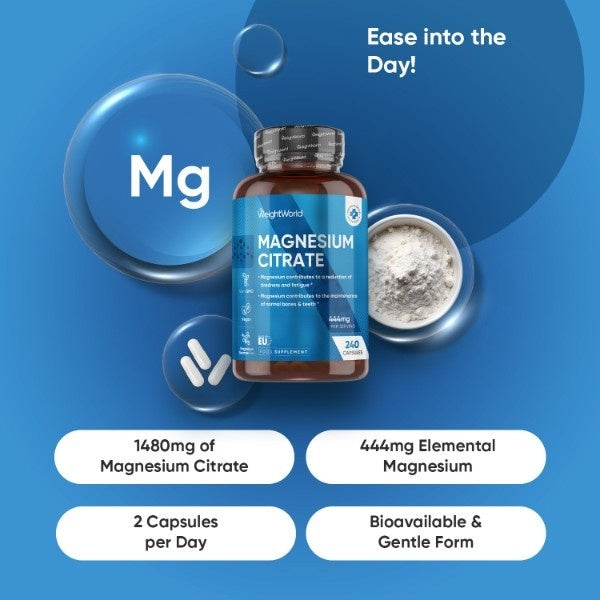 WeightWorld magnesium supplement 1480mg 240 capsules - British product
