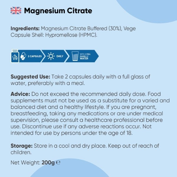 WeightWorld magnesium supplement 1480mg 240 capsules - British product