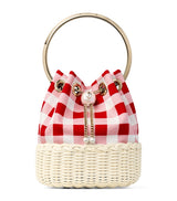 Harrods Jimmy Choo Bon Bon Canvas and Raffia Top-Handle Bag- Buy online at McGrocer