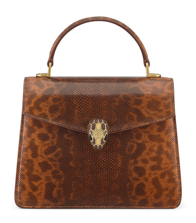 Harrods Bvlgari Serpenti Forever Medium Snakeskin Top-Handle Bag- Buy online at McGrocer