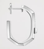 Messika Modernist white gold diamond hoop earring, imported from the UK