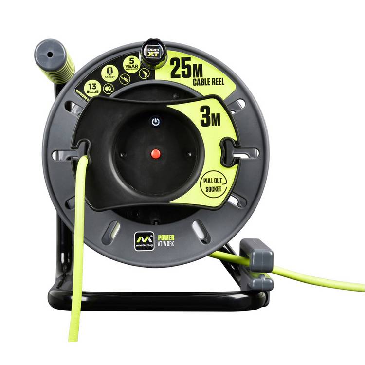 Masterplug Pro-XT cable reel 25+3m - British product