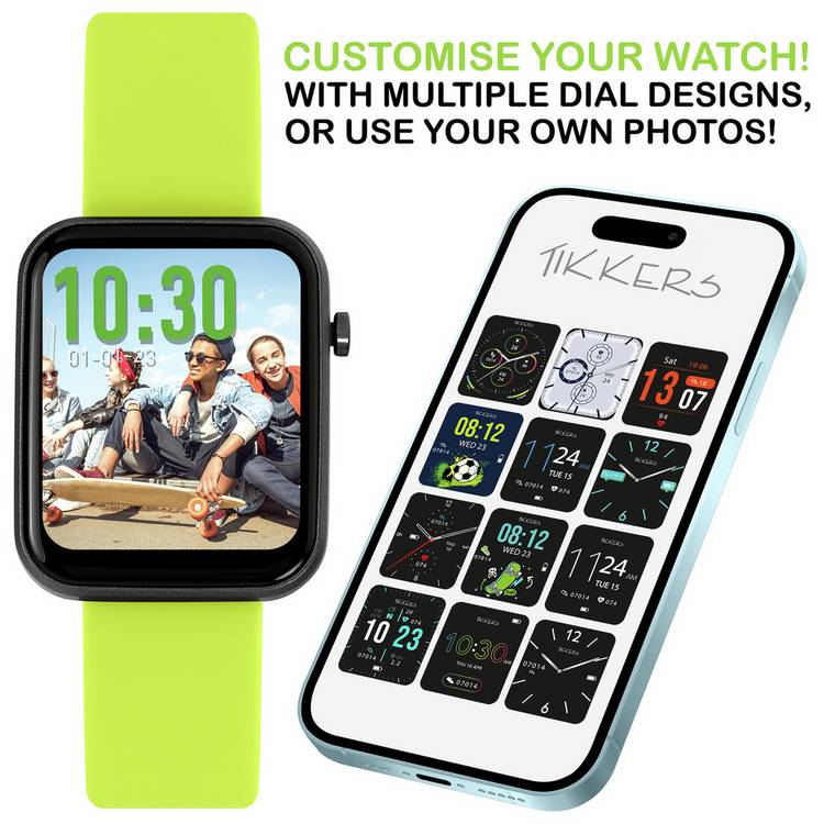 Tikkers Series 13 kids smartwatch bright green, imported from the UK