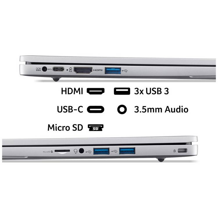 Acer Aspire Lite 15 laptop silver, imported from the UK