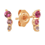 Argos Revere 9ct Rose Gold Sterling Silver 3 Stone Stud Earrings- Buy online at McGrocer